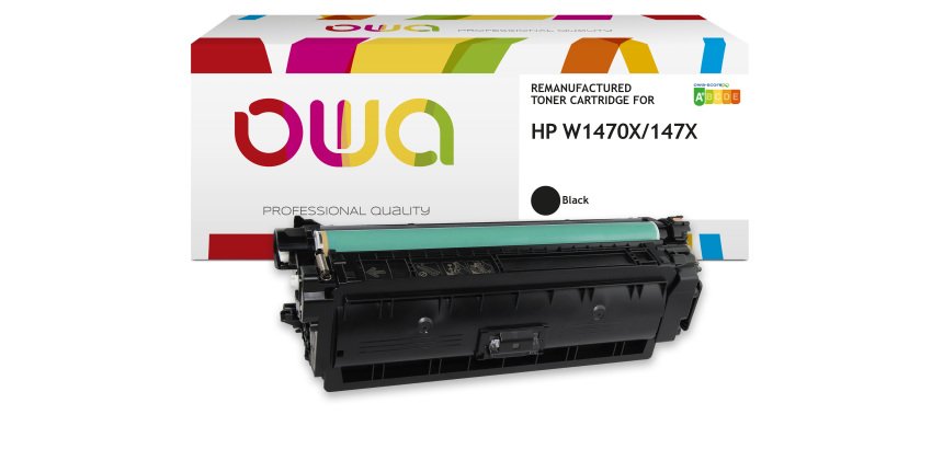 Toner remanufacturé OWA - haute capacité - Noir - pour HP W1470X