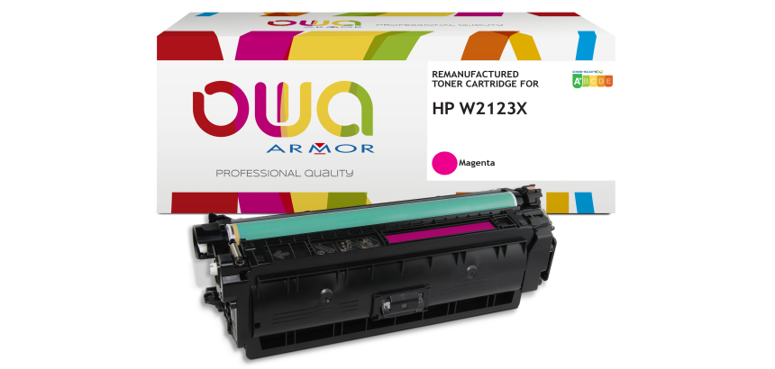 Toner remanufacturé OWA - haute capacité - Magenta - pour HP W2123X