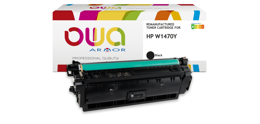 Toner remanufacturé OWA - haute capacité - Noir - pour HP W1470Y