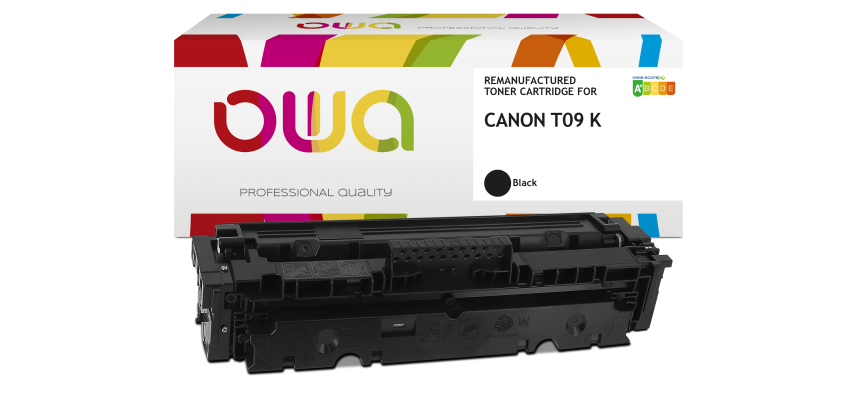 Tóner remanufacturado OWA - alta capacidad - Negro - para CANON T09 BK