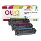 Pack de 3 toner remanufacturé OWA - standard - Cyan Magenta Jaune - pour HP CE411A, CE413A, CE412A