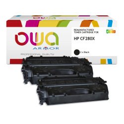 Pack de 2 toner remanufacturé OWA - haute capacité - Noir - pour HP CF280X