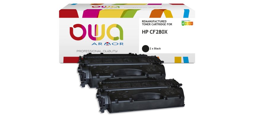 Pack de 2 toner remanufacturé OWA - haute capacité - Noir - pour HP CF280X
