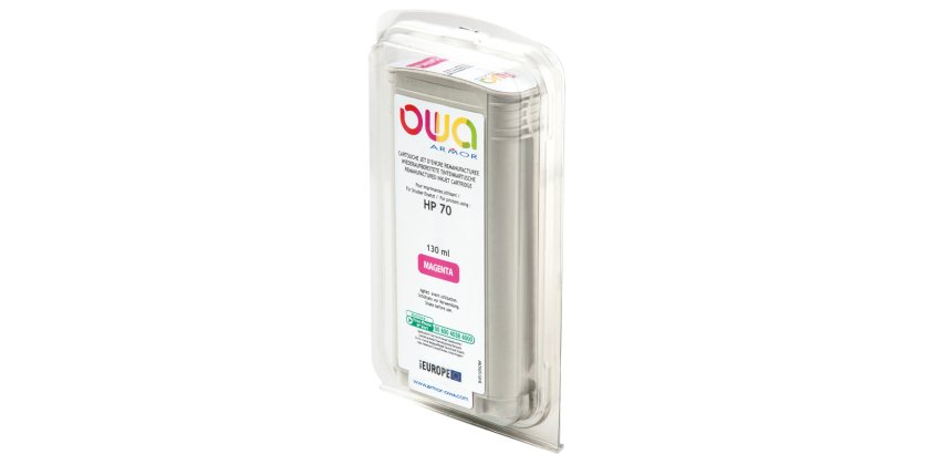 Cartouche d'encre traceur remanufacturée OWA - standard - Magenta - pour HP 70