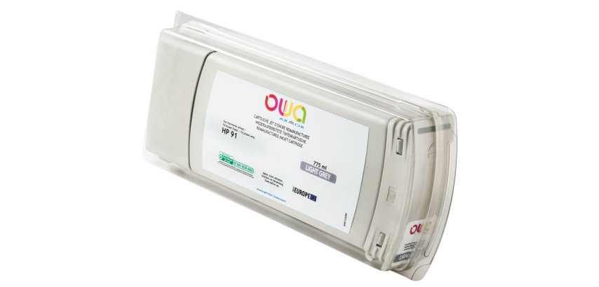 Remanufactured Plotter Ink Cartridge OWA - Standard - Light Gray - for HP 91