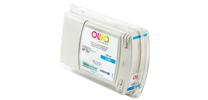 Cartouche d'encre traceur remanufacturée OWA - standard - Cyan - pour HP 761