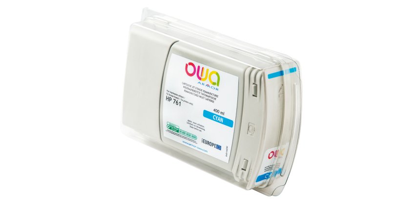 Cartouche d'encre traceur remanufacturée OWA - standard - Cyan - pour HP 761