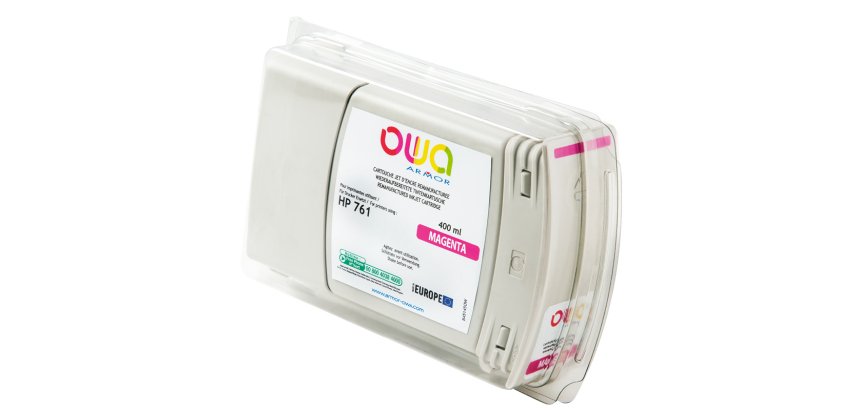 Cartouche d'encre traceur remanufacturée OWA - standard - Magenta - pour HP 761