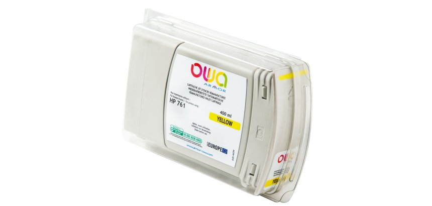 Cartouche d'encre traceur remanufacturée OWA - standard - Jaune - pour HP 761