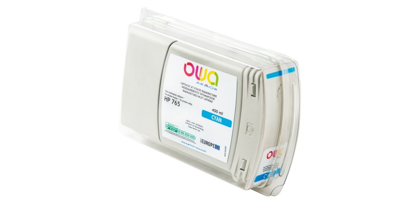 Cartouche d'encre traceur remanufacturée OWA - standard - Cyan - pour HP 765