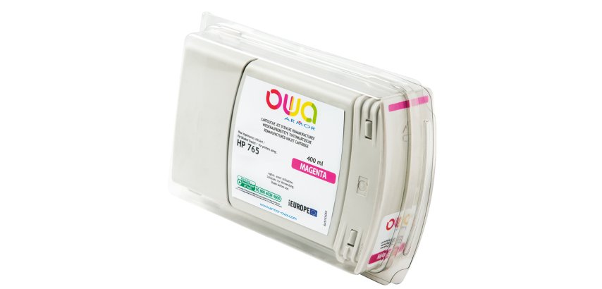 Cartouche d'encre traceur remanufacturée OWA - standard - Magenta - pour HP 765