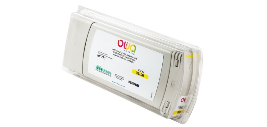 Cartouche d'encre traceur remanufacturée OWA - standard - Jaune - pour HP 771C