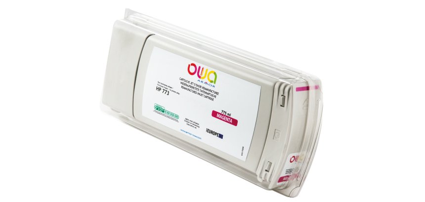 Cartouche d'encre traceur remanufacturée OWA - standard - Magenta - pour HP 773C