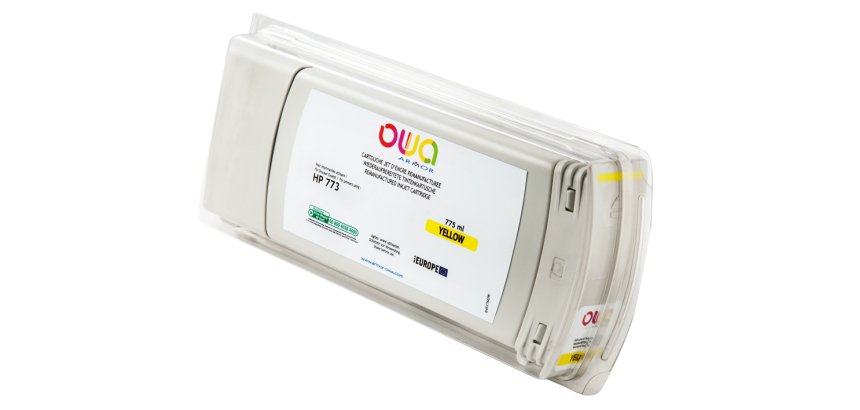 Cartouche d'encre traceur remanufacturée OWA - standard - Jaune - pour HP 773C