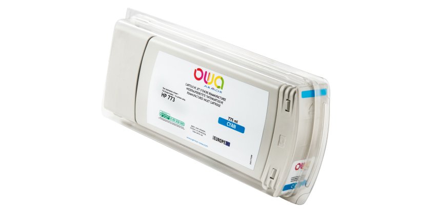 Cartouche d'encre traceur remanufacturée OWA - standard - Cyan - pour HP 773C