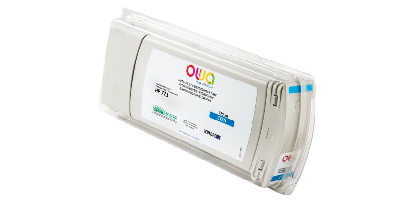 Cartouche d'encre traceur remanufacturée OWA - standard - Cyan - pour HP 773C