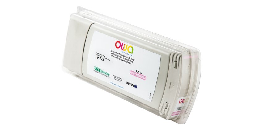 Cartouche d'encre traceur remanufacturée OWA - standard - Magenta Clair - pour HP 773C