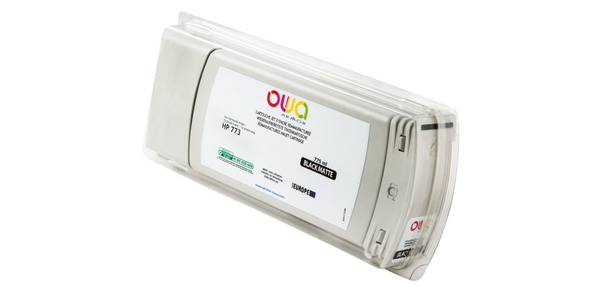 Cartouche d'encre traceur remanufacturée OWA - standard - Noir Mat - pour HP 773C