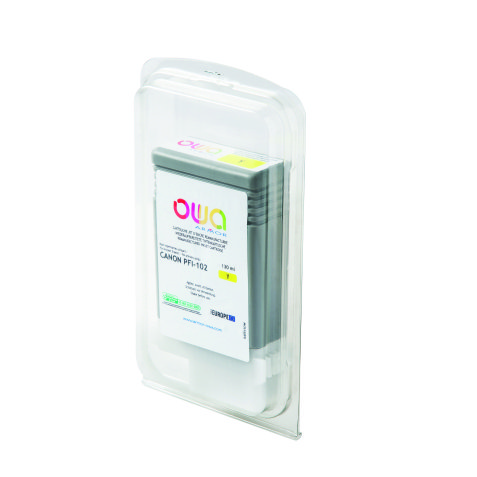 Cartouche d'encre traceur remanufacturée OWA - standard - Jaune - pour CANON PFI-102 Y