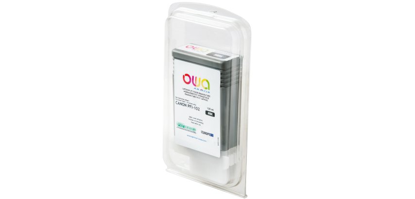 Cartouche d'encre traceur remanufacturée OWA - standard - Noir Mat - pour CANON PFI-102 MBK