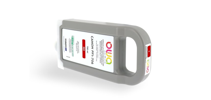 Cartouche d'encre traceur remanufacturée OWA - standard - Rouge - pour CANON PFI-706 R