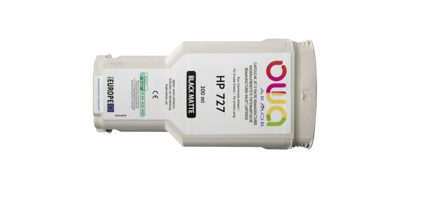 Cartouche d'encre traceur remanufacturée OWA - standard - Noir Mat - pour HP 727