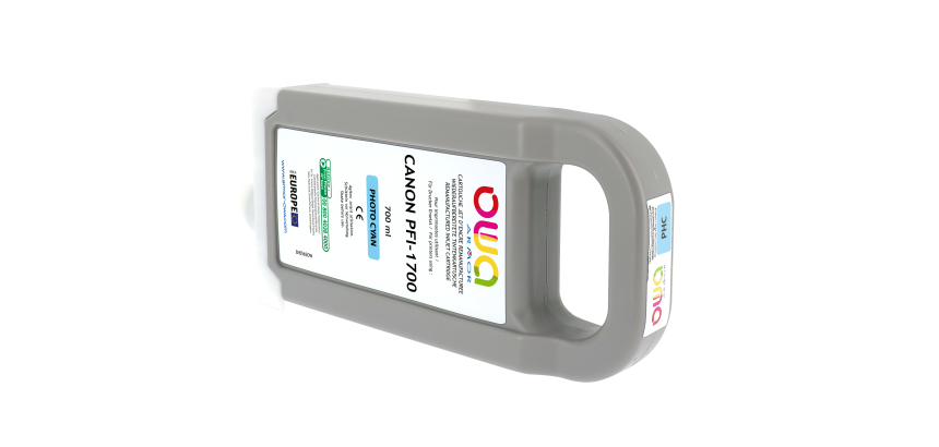 Cartouche d'encre traceur remanufacturée OWA - standard - Cyan Clair - pour CANON PFI-1700 PC