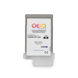 EN_Cartouche d'encre traceur remanufacturée OWA - standard - Noir Mat - pour CANON PFI-120 MBK