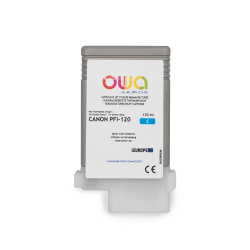Cartouche d'encre traceur remanufacturée OWA - standard - Cyan - pour CANON PFI-120 C