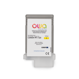 EN_Cartouche d'encre traceur remanufacturée OWA - standard - Jaune - pour CANON PFI-120 Y