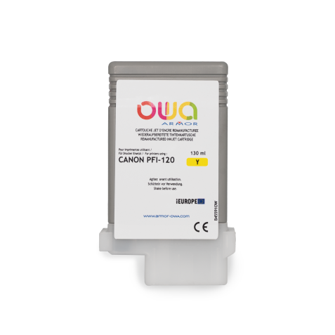 Cartouche d'encre traceur remanufacturée OWA - standard - Jaune - pour CANON PFI-120 Y