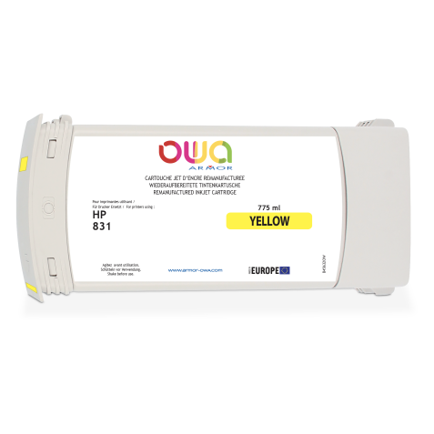 Cartouche d'encre traceur remanufacturée OWA - standard - Jaune - pour HP 831C