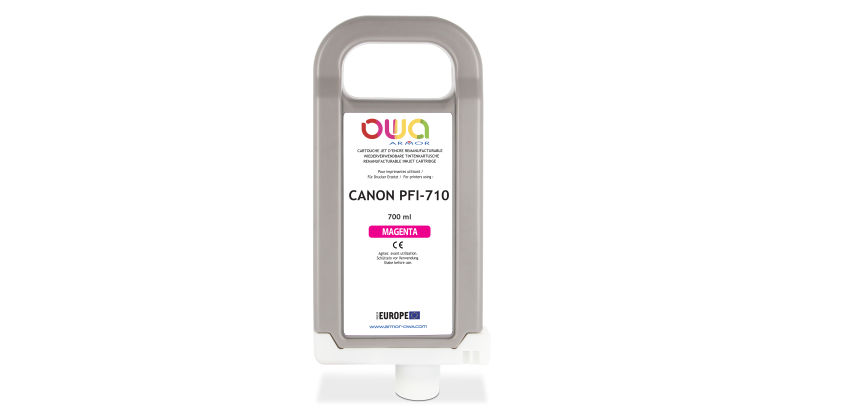 Cartouche d'encre traceur remanufacturable OWA - standard - Magenta - pour CANON PFI-710 M