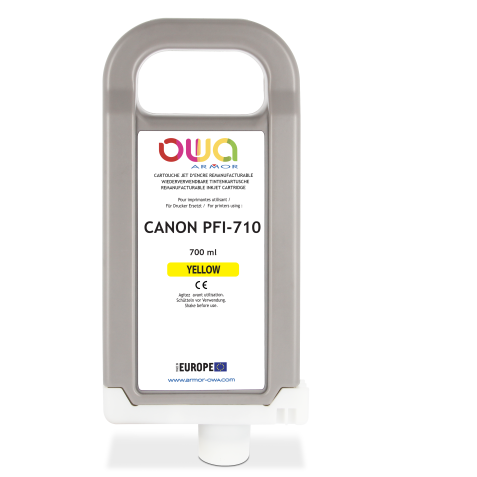 Cartouche d'encre traceur remanufacturable OWA - standard - Jaune - pour CANON PFI-710 Y
