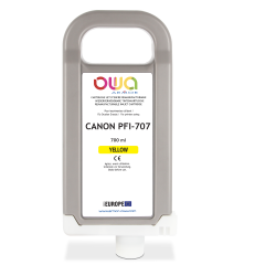 Cartouche d'encre traceur remanufacturable OWA - standard - Jaune - pour CANON PFI-707 Y
