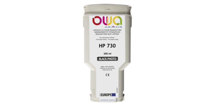 Cartouche d'encre traceur remanufacturée OWA - standard - Noir Photo - pour HP 730