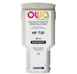 EN_Cartouche d'encre traceur remanufacturée OWA - haute capacité - Noir Mat - pour HP 730