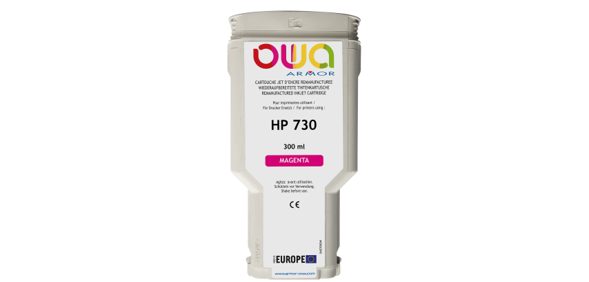 Cartouche d'encre traceur remanufacturée OWA - standard - Magenta - pour HP 730