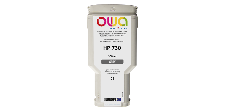 Cartouche d'encre traceur remanufacturée OWA - standard - Gris - pour HP 730