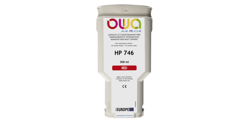 Cartouche d'encre traceur remanufacturée OWA - standard - Rouge - pour HP 746