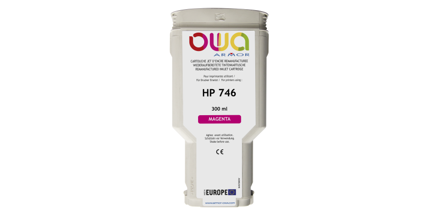 Cartouche d'encre traceur remanufacturée OWA - standard - Magenta - pour HP 746