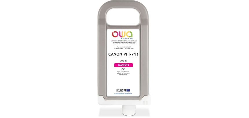 Cartouche d'encre traceur remanufacturable OWA - standard - Magenta - pour CANON PFI-711 M