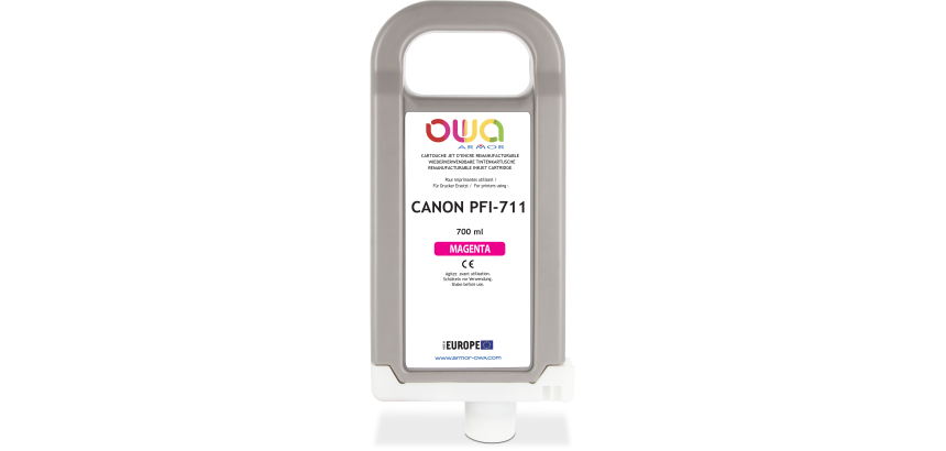 Cartouche d'encre traceur remanufacturable OWA - standard - Magenta - pour CANON PFI-711 M