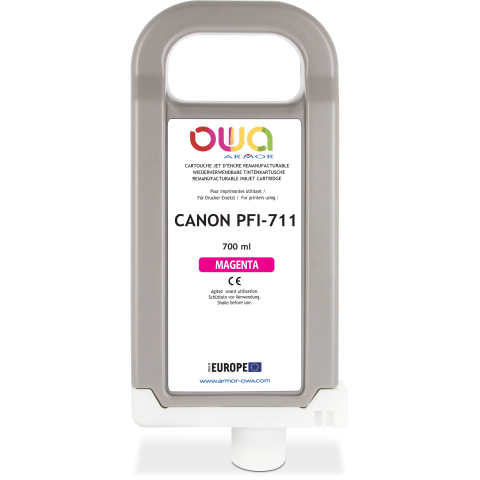 Cartucho de tinta para trazador remanufacturable OWA - estándar - Magenta - para CANON PFI-711 M