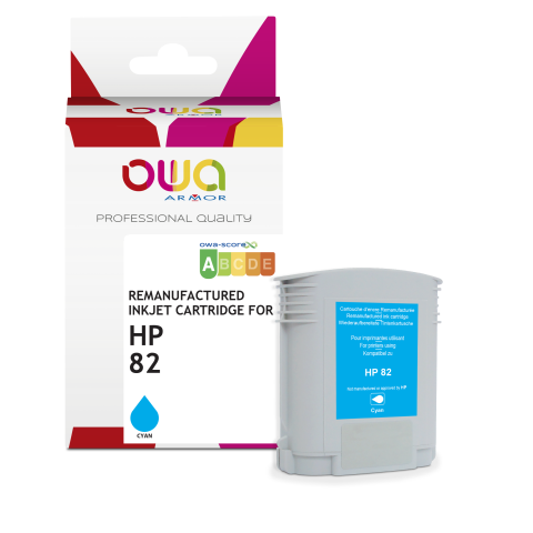 Cartucho de tinta trazador remanufacturado OWA - estándar - Cian - para HP 82