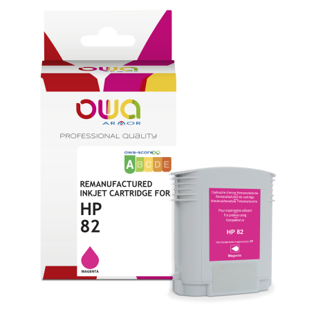 Cartucho de tinta para trazador remanufacturado OWA - estándar - Magenta - para HP 82