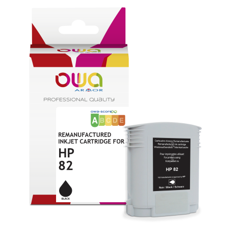 Cartouche d'encre traceur remanufacturée OWA - standard - Noir - pour HP 82