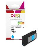 Cartouche d'encre traceur remanufacturée OWA - standard - Cyan - pour HP 712