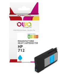 Cartouche d'encre traceur remanufacturée OWA - standard - Cyan - pour HP 712