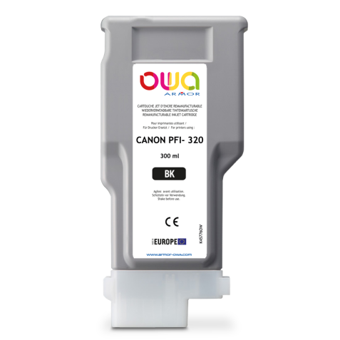 Cartouche d'encre traceur remanufacturée OWA - standard - Noir - pour CANON PFI-320 BK
